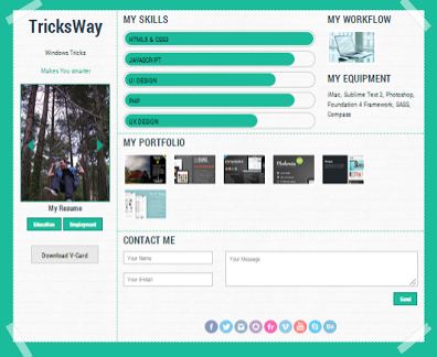 Awesome Resume, Portfolio Html Web Template - TricksWay Giveaway