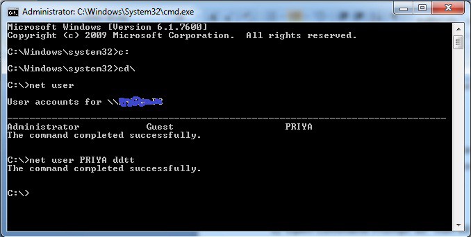 How to change password of windows without knowing previous one