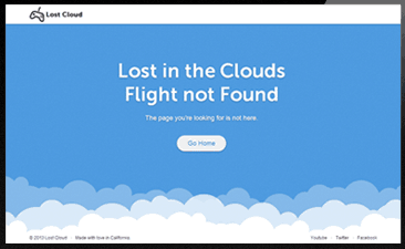404 error page Lost in Cloud responsive html template