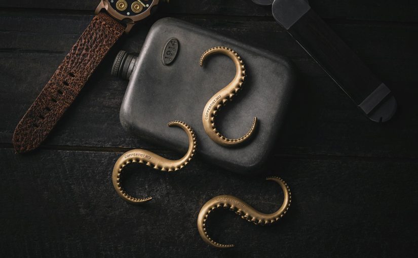 Octopus Tentacle Hooks and a Vintage Flask